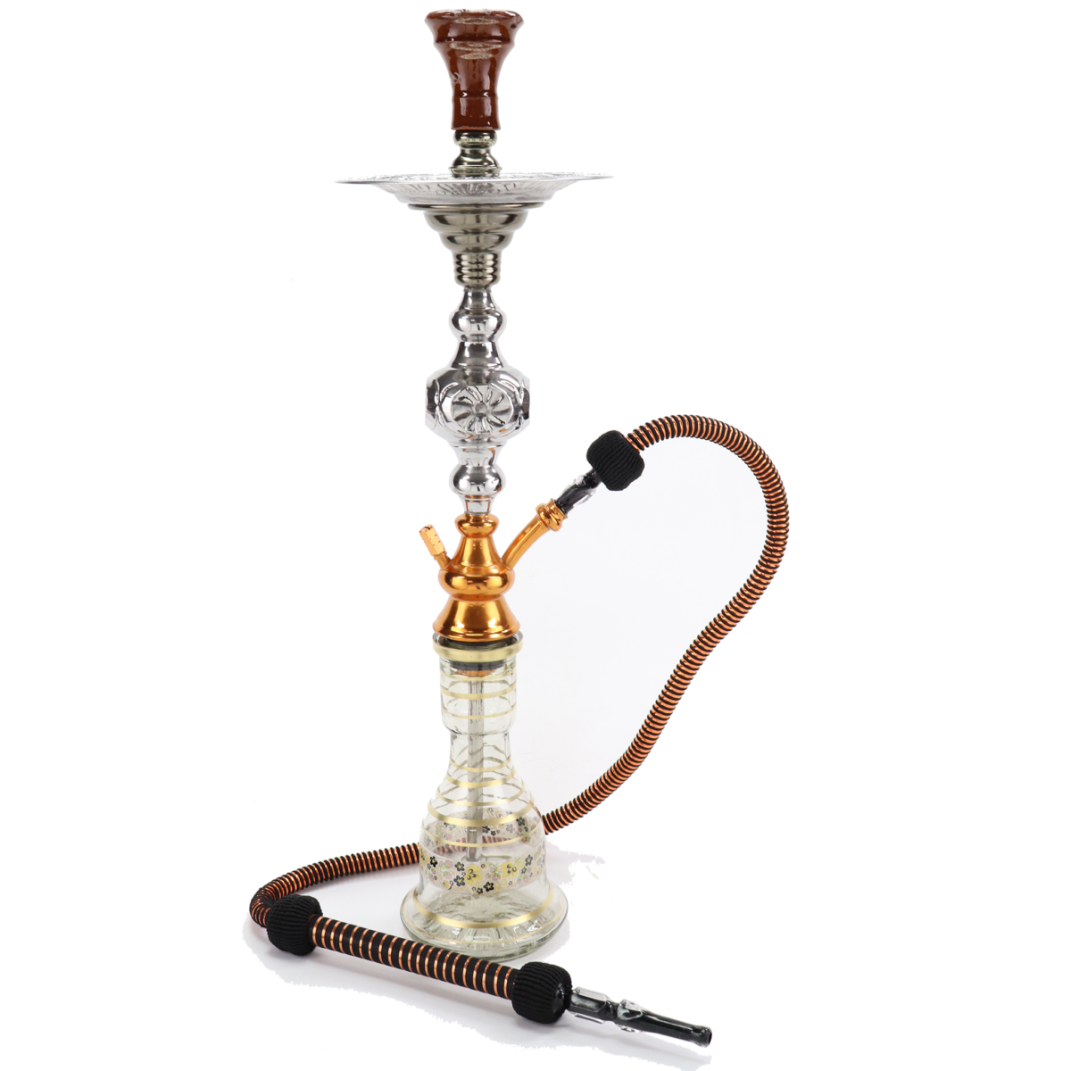 1 Hose Tri-Color Stem Traditional Egyptian Hookah Set