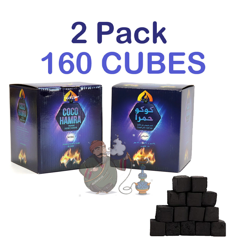 Coco Hamra Coconut Charcoal 26mm Cubes 2 Pack - 160 Cubes ...