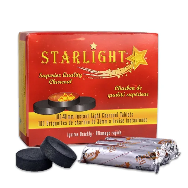 Starlight Instant Light charcoal Tablets 100 Count 40mm